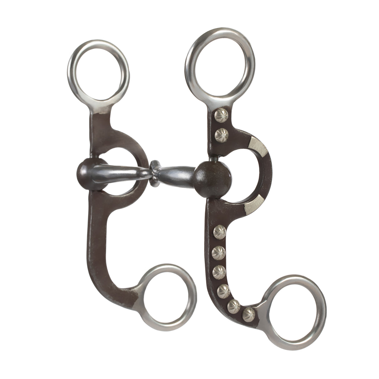 4-5/8" Pony Bit, 2-Piece Snaffle Mouth, Buffed Black