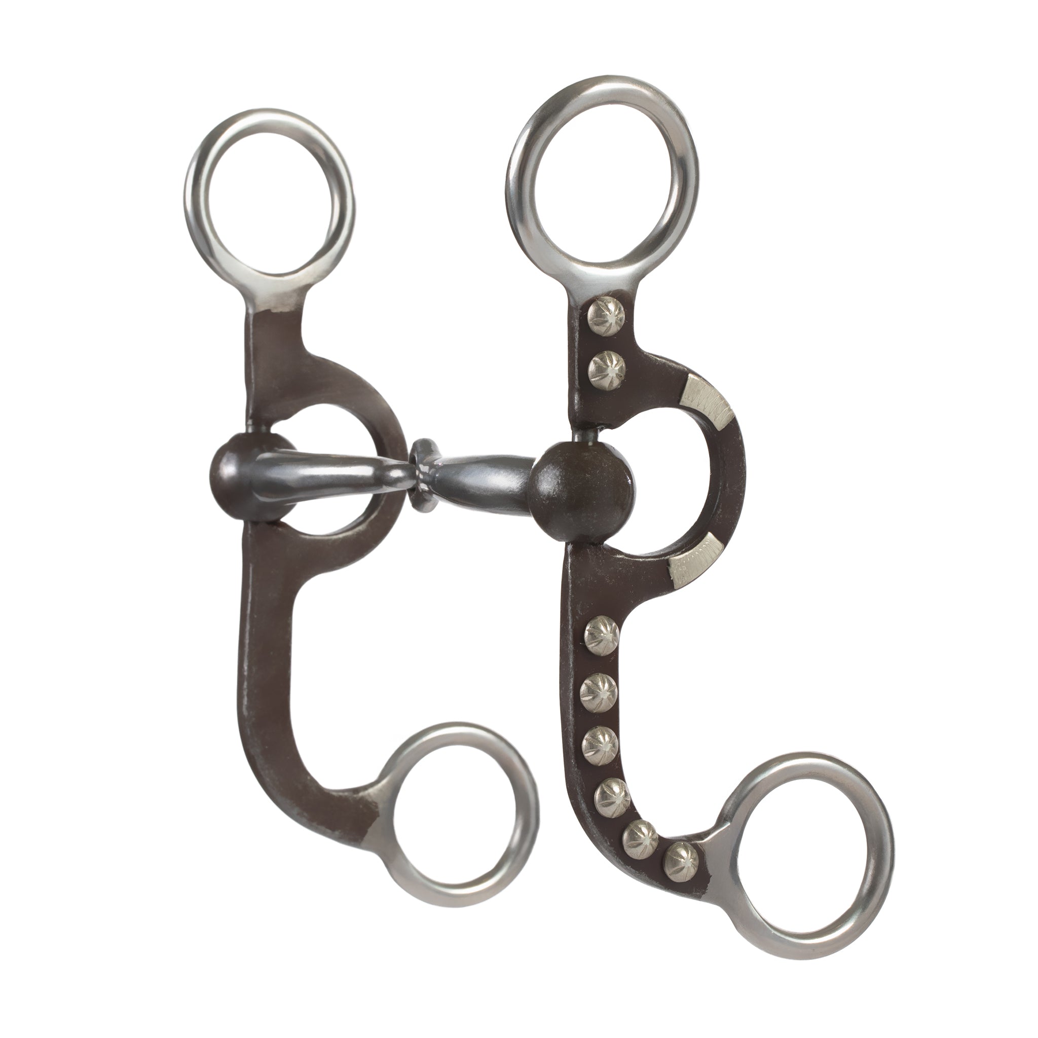 4-5/8" Pony Bit, 2-Piece Snaffle Mouth, Buffed Black