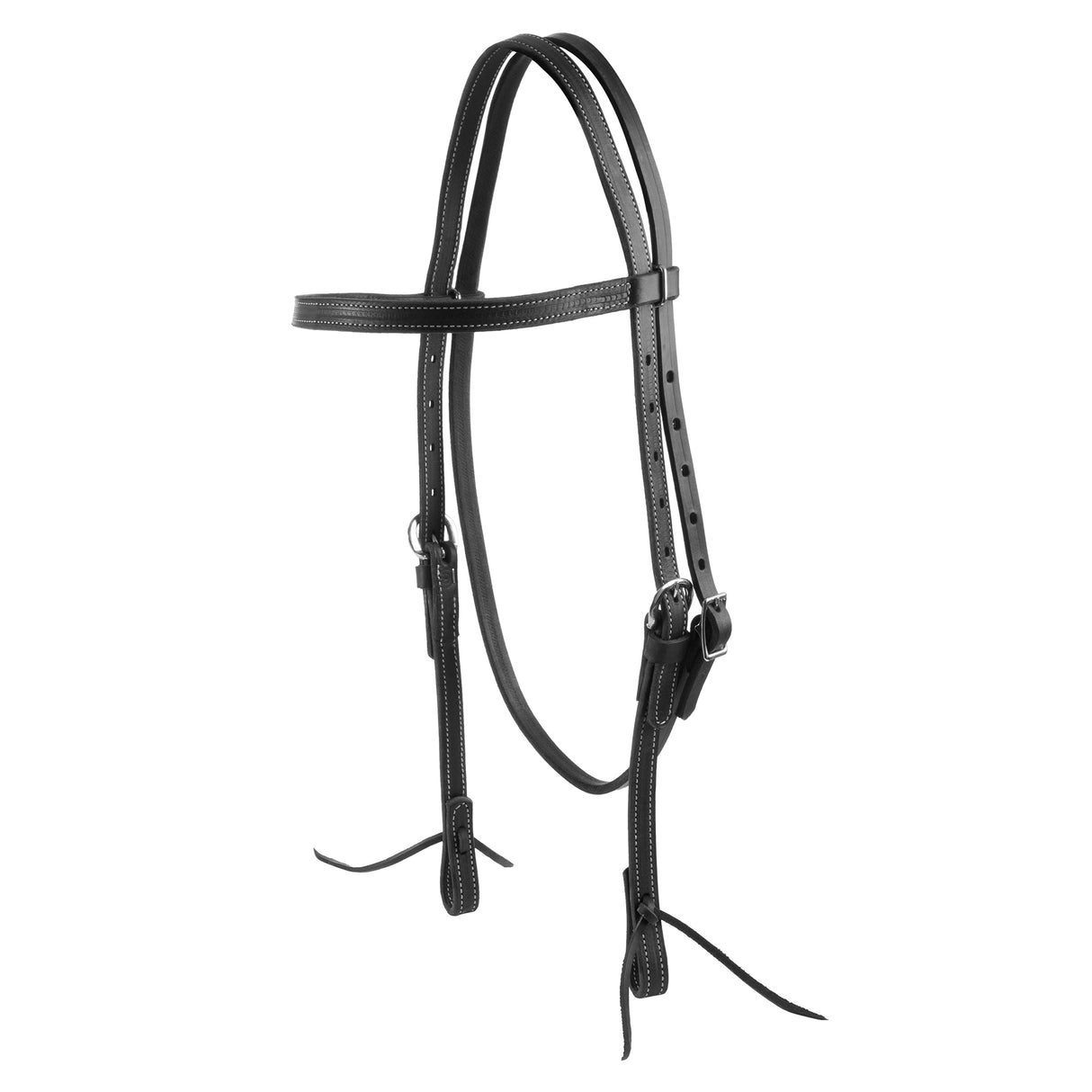 Black Leather Browband Headstall