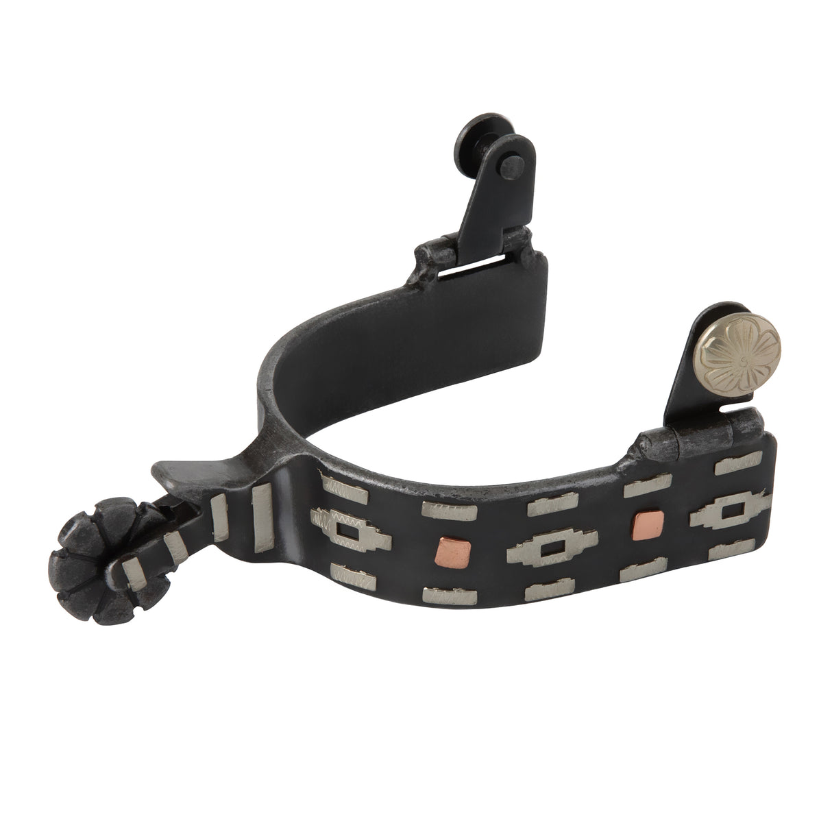 Men's Spur with German Silver Aztec Trim and Copper Dots