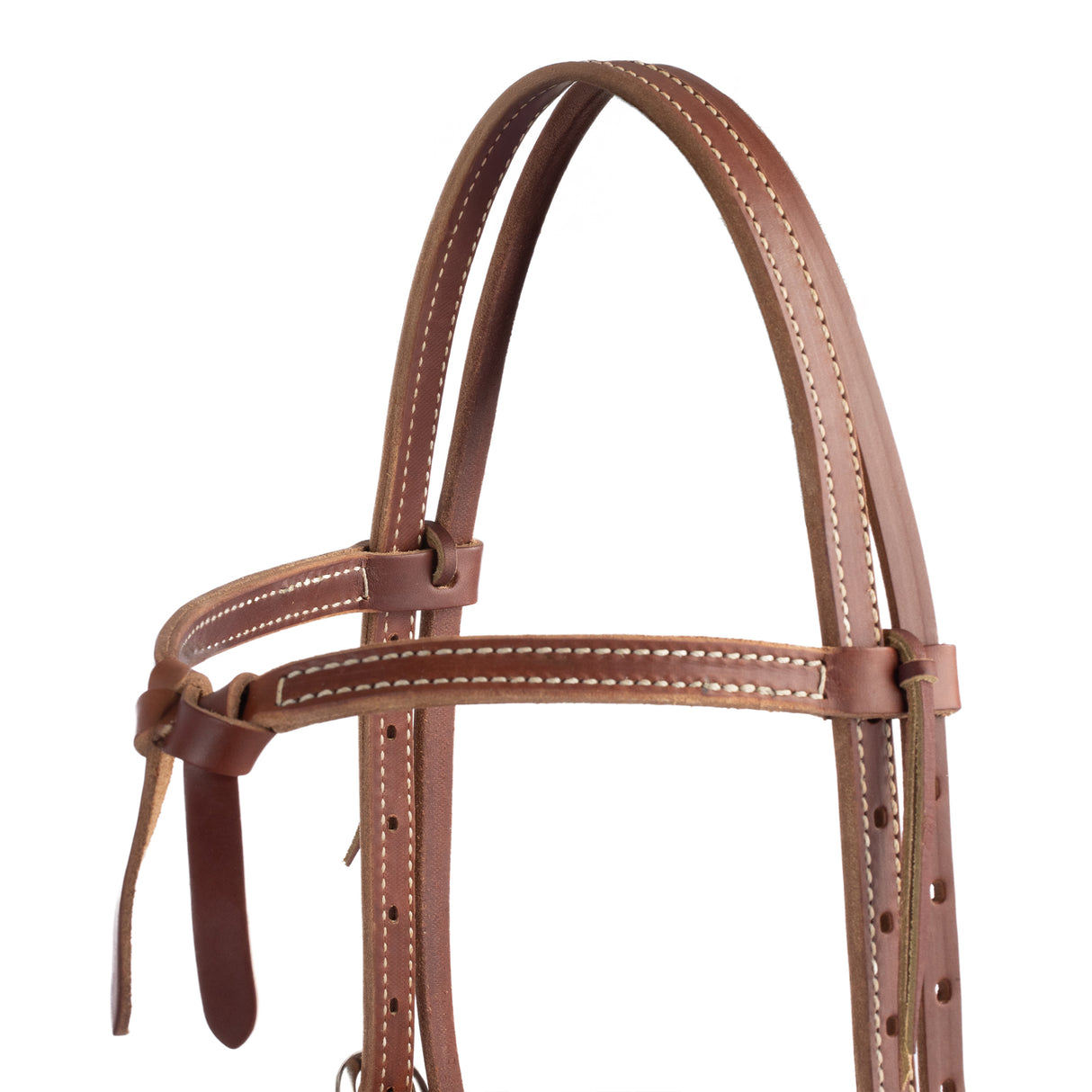 Deluxe Latigo Leather Knotted Browband Headstall, Brown