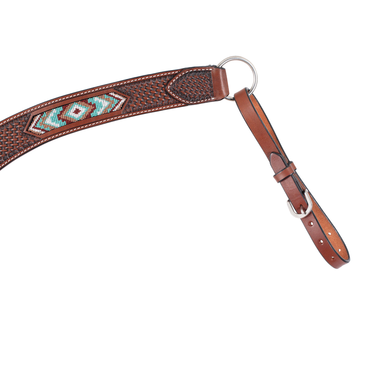 Beaded Contoured Breast Collar, Chestnut