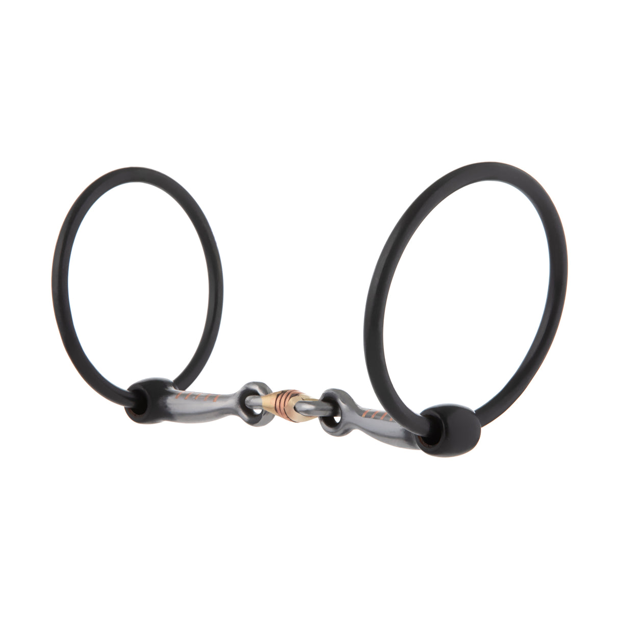 Ring Snaffle Bit with 5" Sweet Iron Dogbone Mouth with Copper Inlay