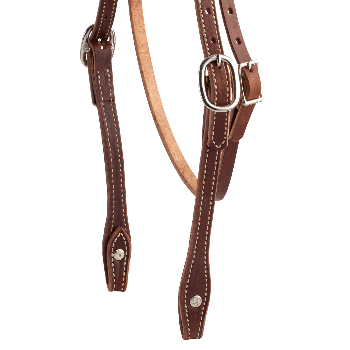 Pony Doubled and Stitched Harness Leather Browband Headstall