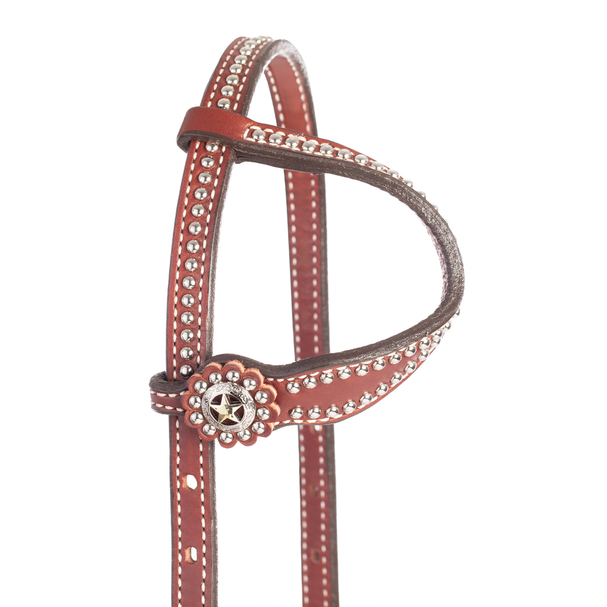 Texas Star Chestnut Sliding Ear Headstall