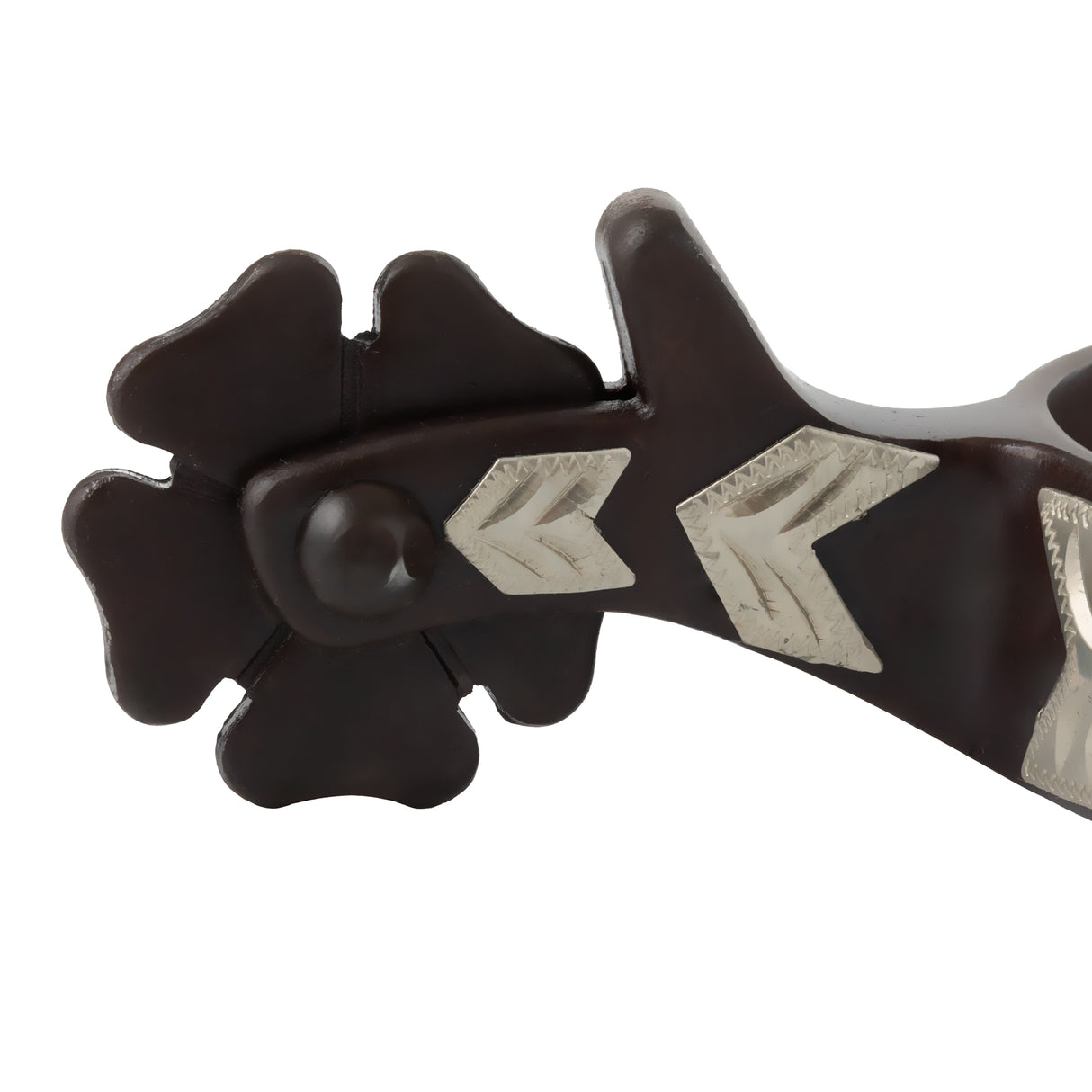 Men's Western Spurs with German Silver Chevron Trim