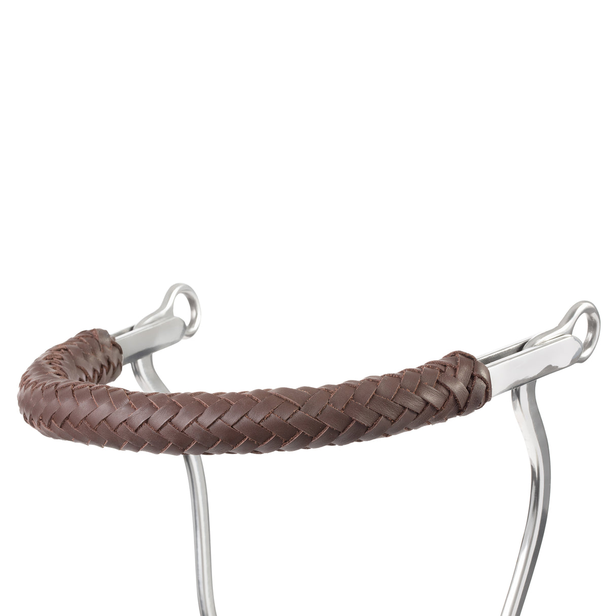 Hackamore Bit with Braided Leather Noseband, Stainless Steel, 8 1/2" Cheeks