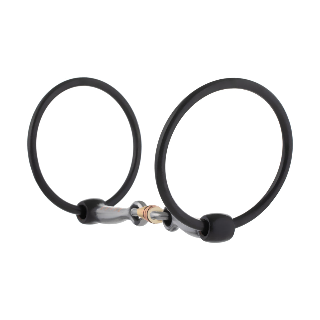 Ring Snaffle Bit with 5" Sweet Iron Dogbone Mouth with Copper Inlay