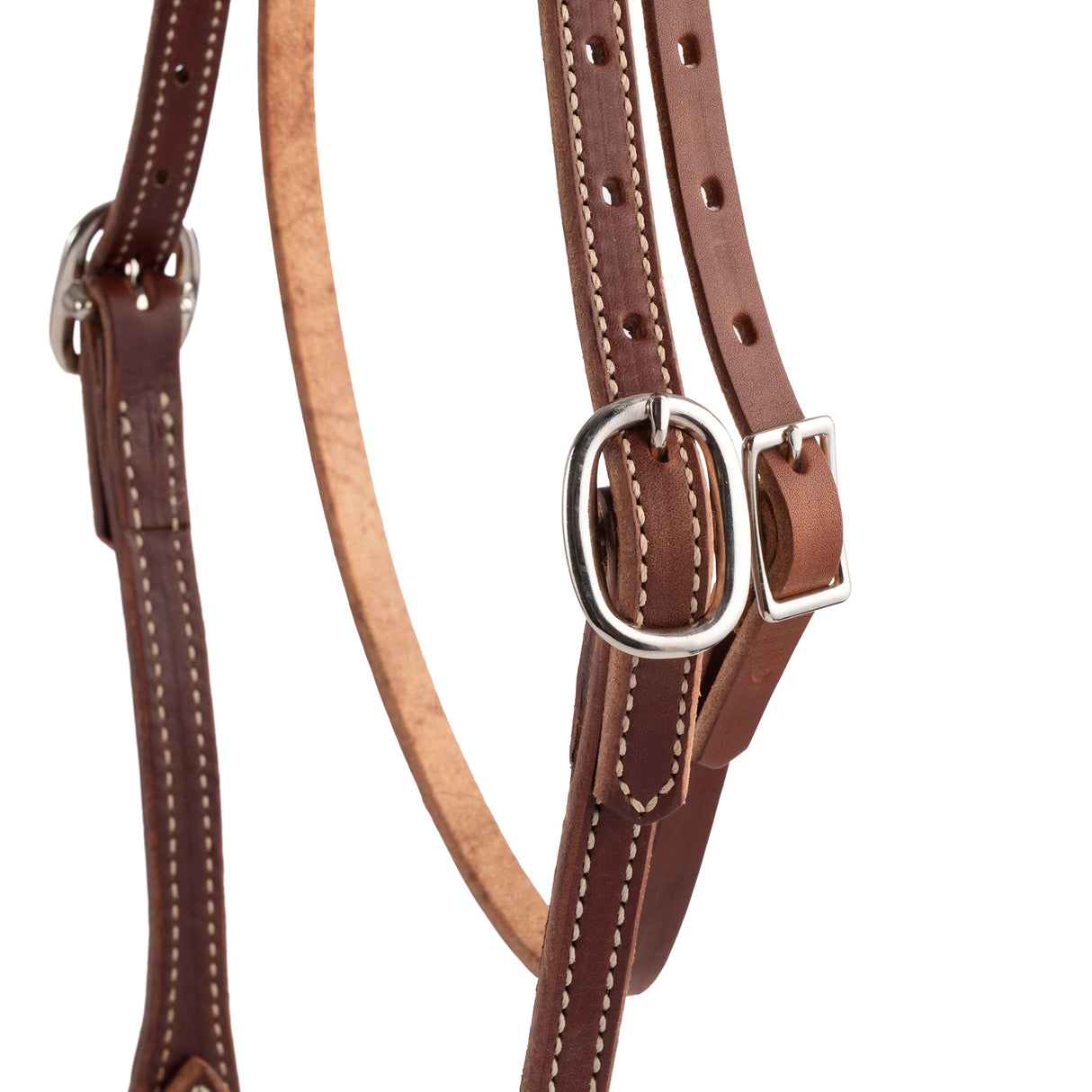 Pony Doubled and Stitched Harness Leather Browband Headstall