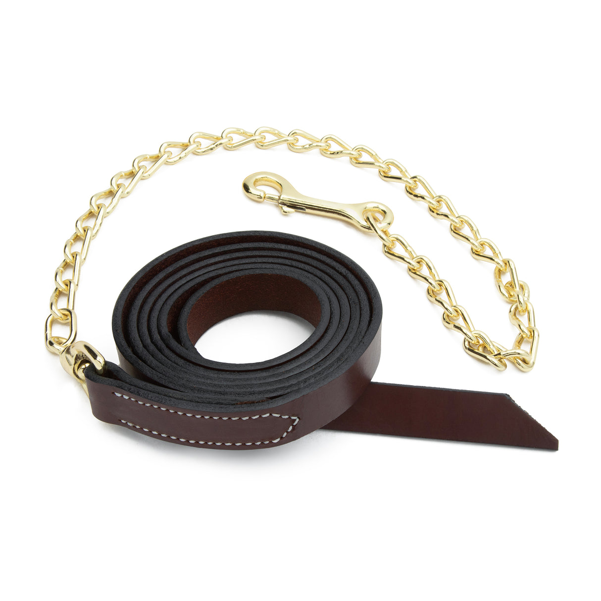 1" Single-Ply Horse Lead with 30" Brass Plated Chain