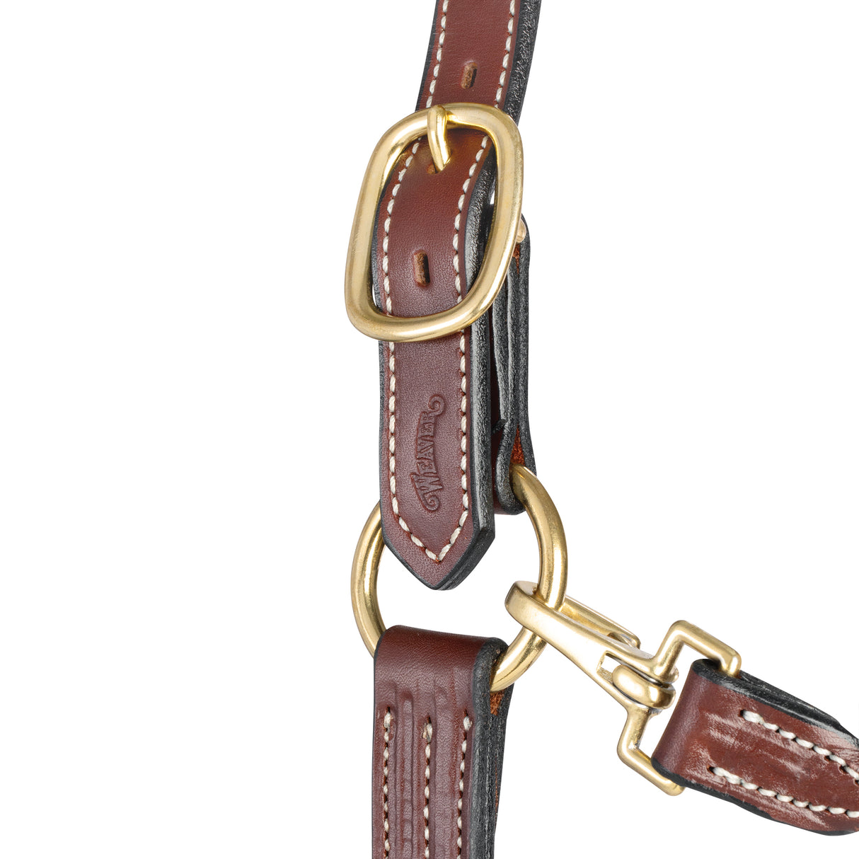 1-1/8" Thoroughbred Halter with Snap, Mahogany, Large