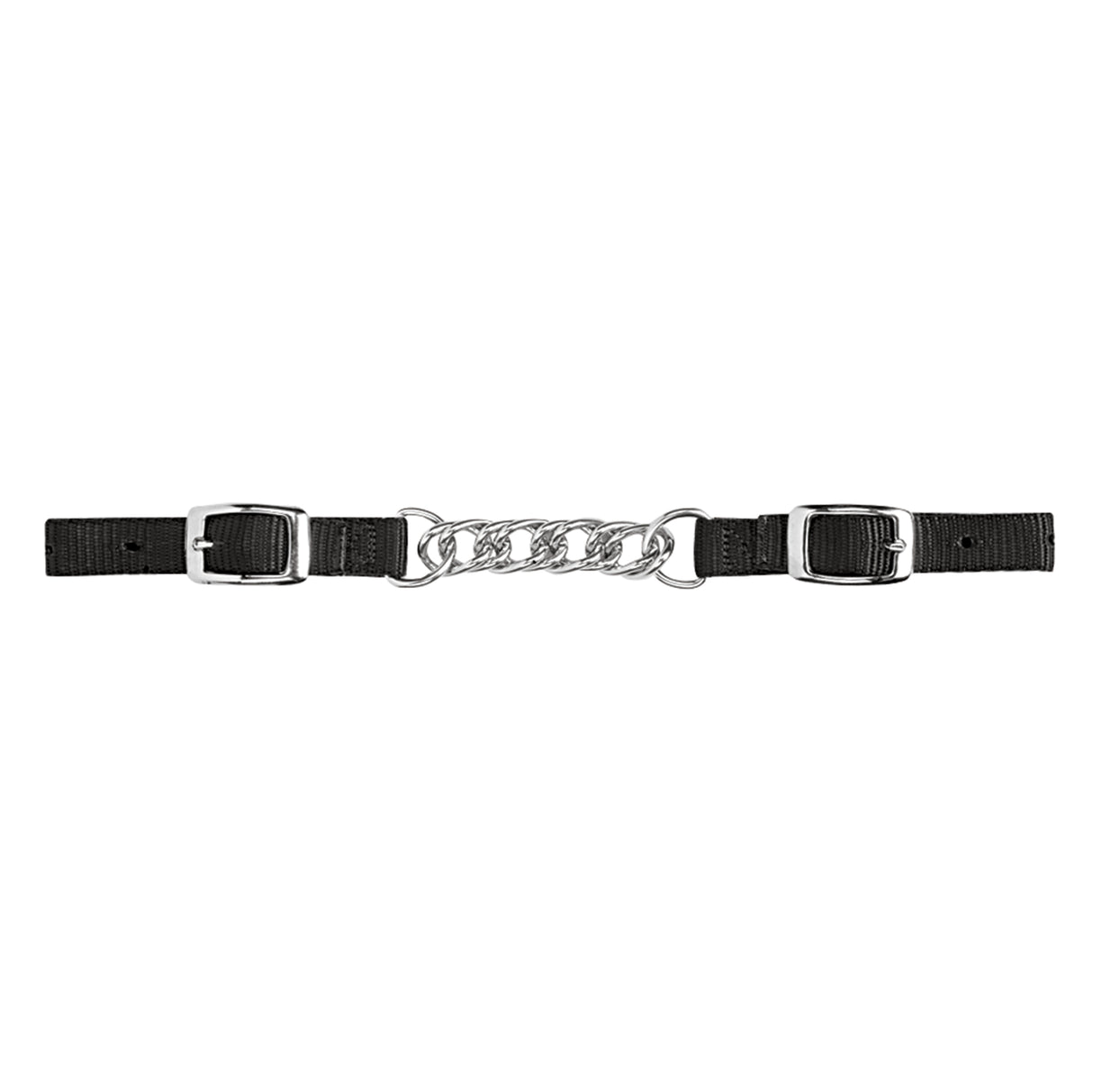 Nylon Curb Strap with 3-1/2" Flat Link Chain