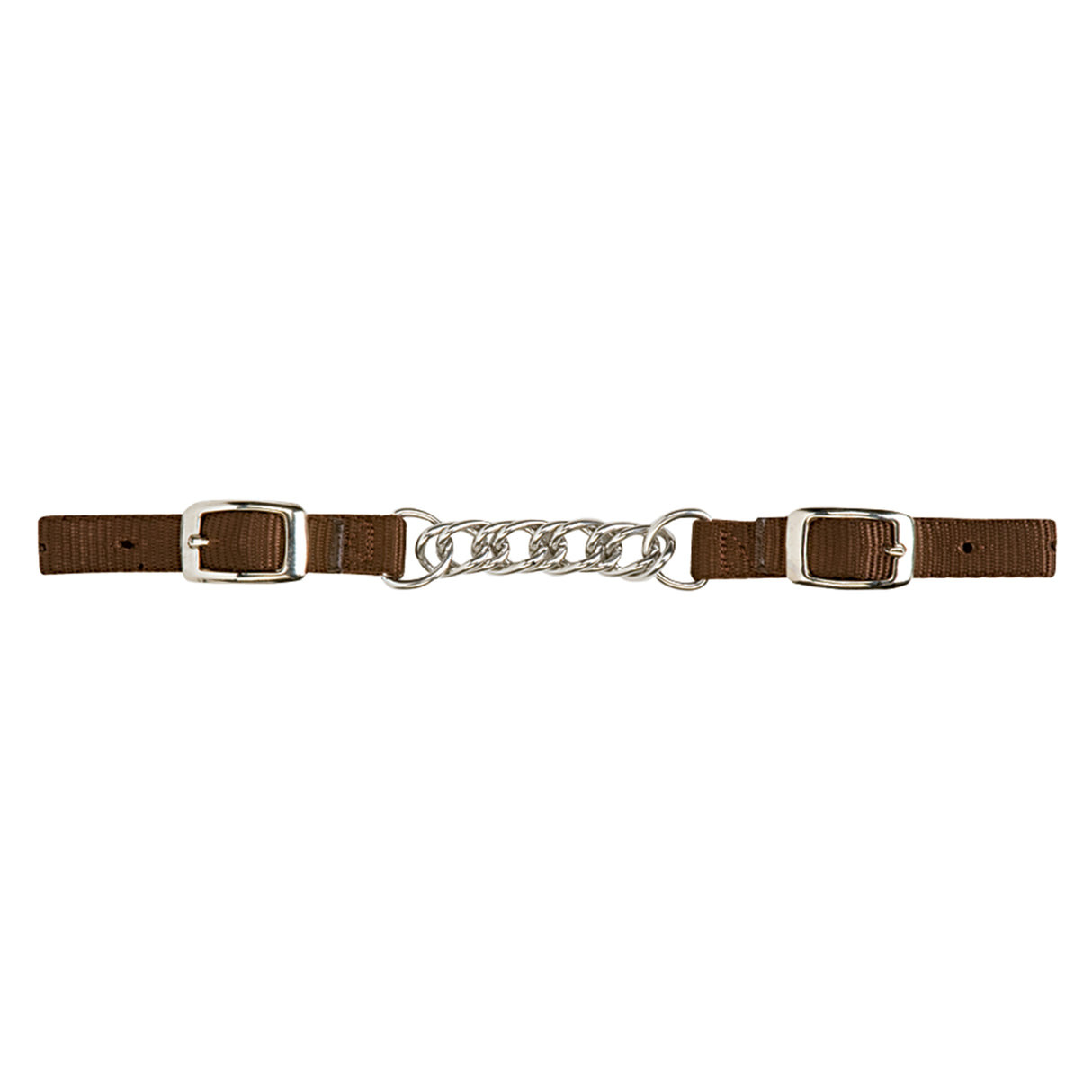 Nylon Curb Strap with 3-1/2" Flat Link Chain