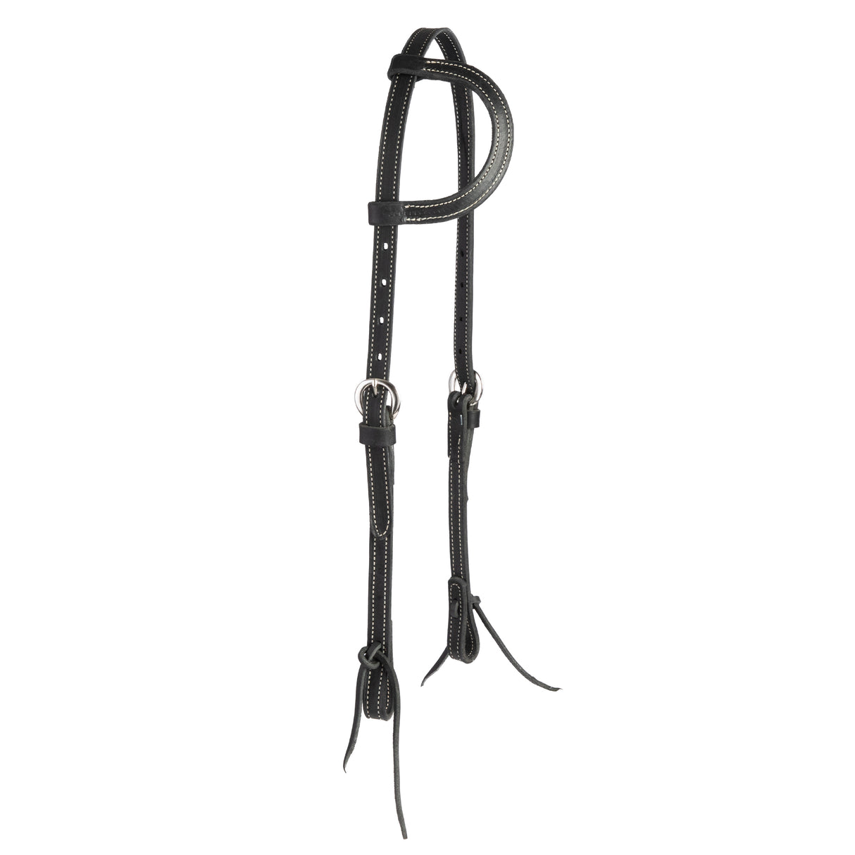 Black Leather Flat Sliding Ear Headstall