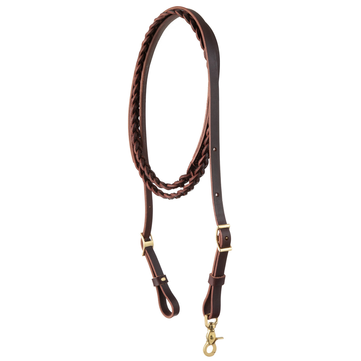 Burgundy Classic 3-Plait Roper Reins, 5/8"