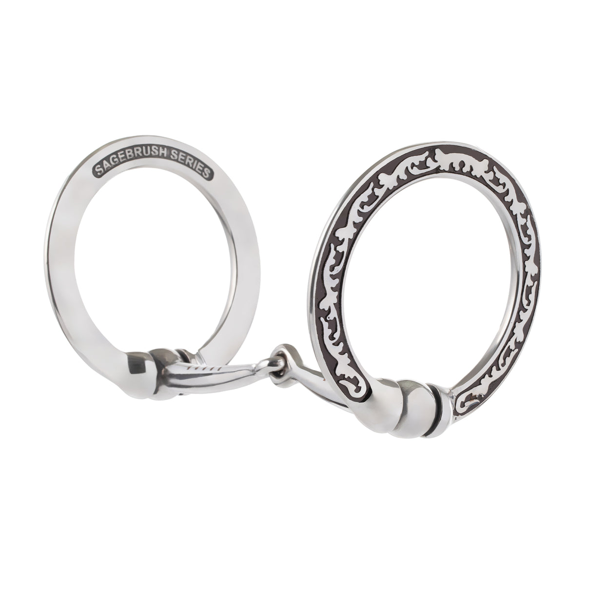 Floral Engraving with Black Accents, 5" Snaffle Mouth