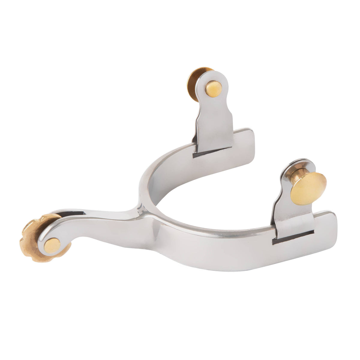 Youth Spurs with Plain 5/8" Band, 1-3/4" Shank, Rosebud Rowel