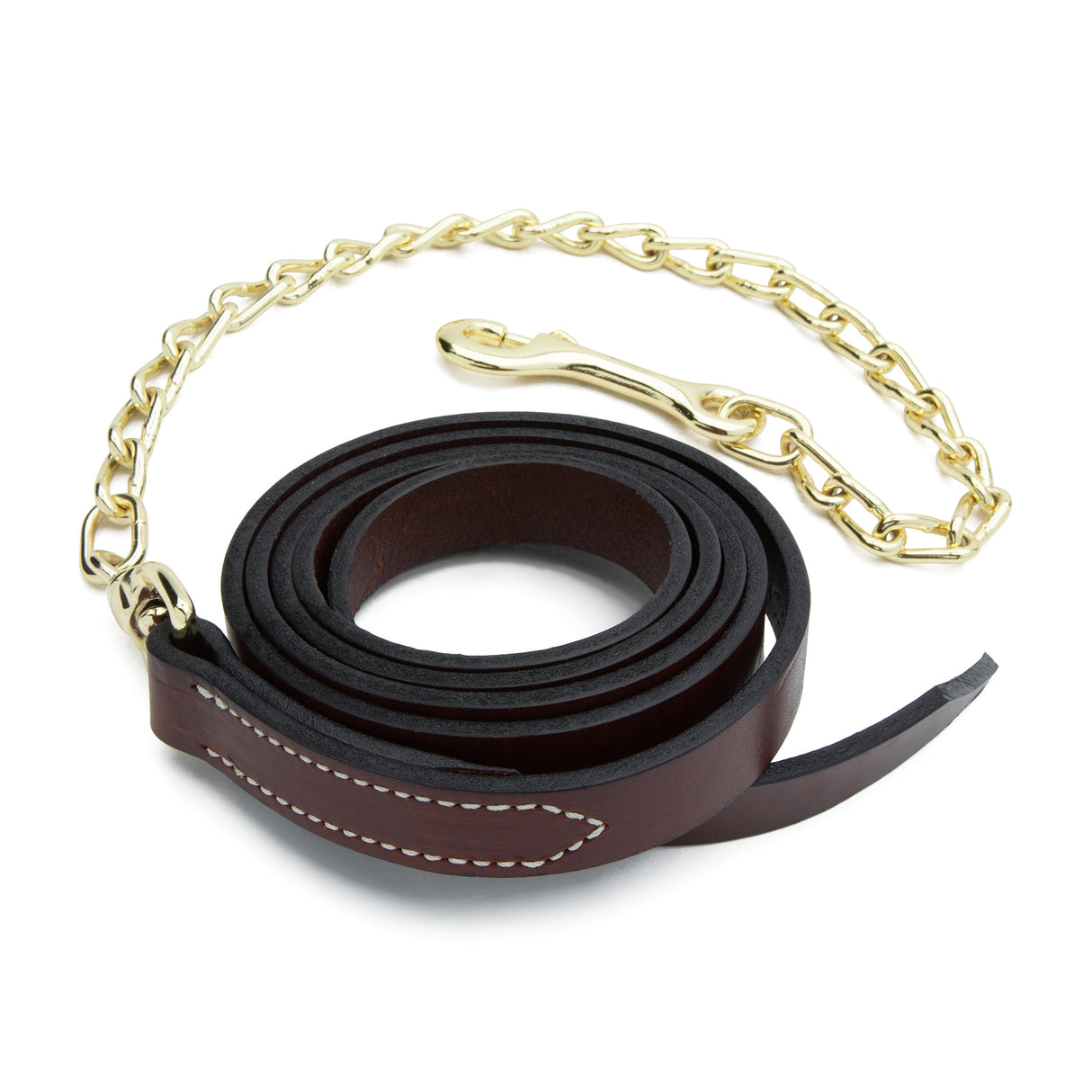 1" Single-Ply Horse Lead, with 24" Brass Plated Chain