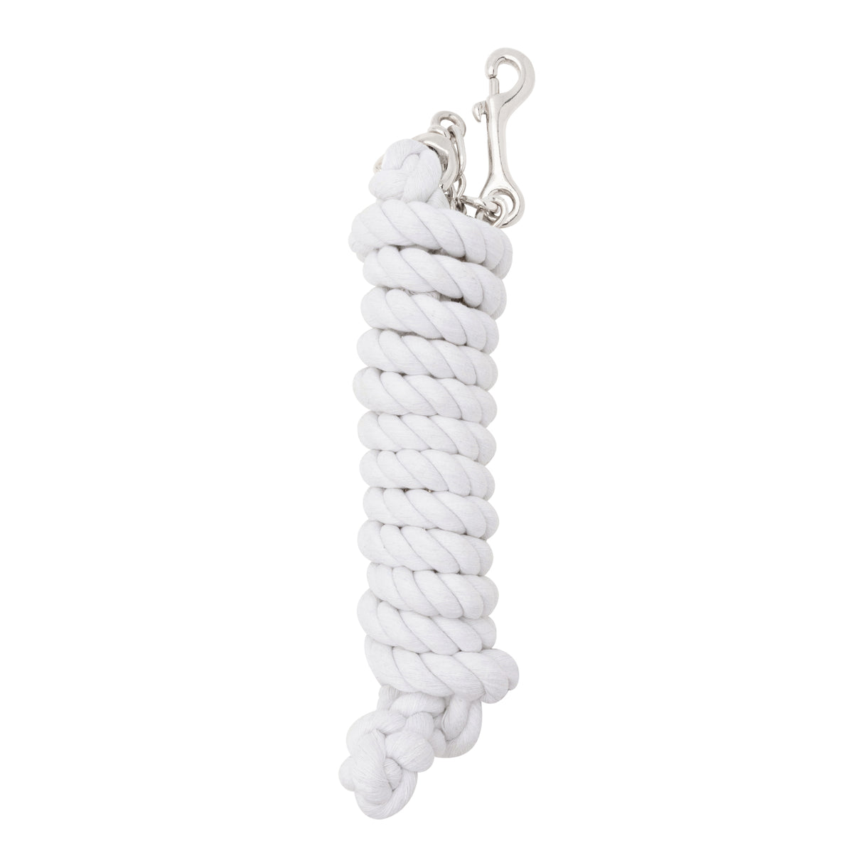 White Cotton Lead Rope with Nickel Plated Chain and 225 Snap