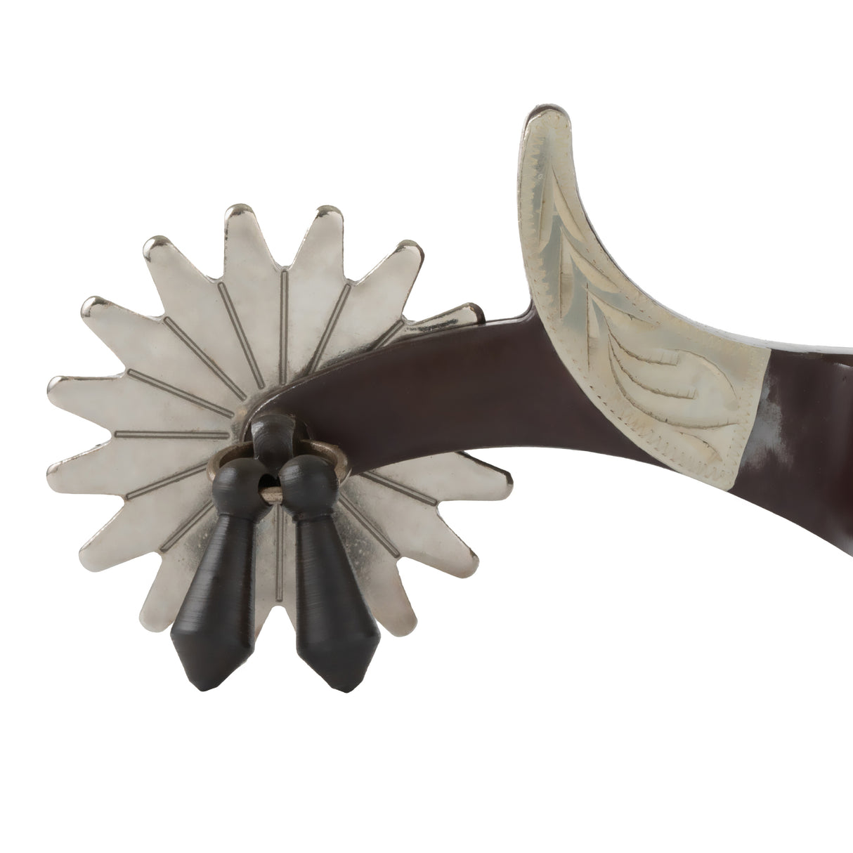 Men's Show Spurs with Engraved German Silver Trim