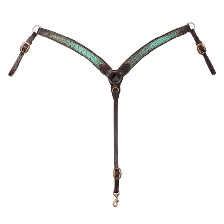 Turquoise Croc Contoured Breast Collar