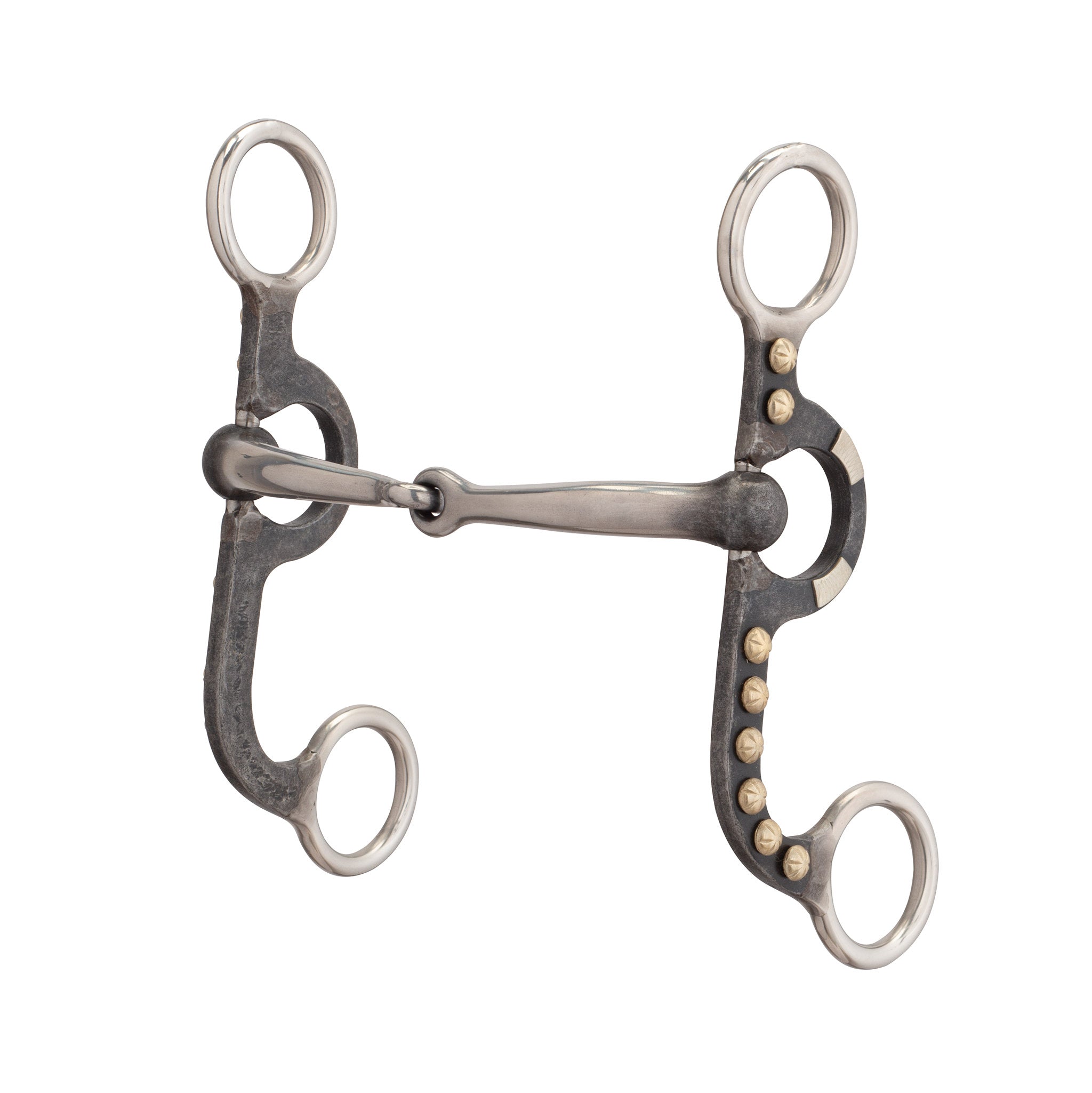 4-5/8" Pony Bit, 2-Piece Snaffle Mouth, Buffed Black