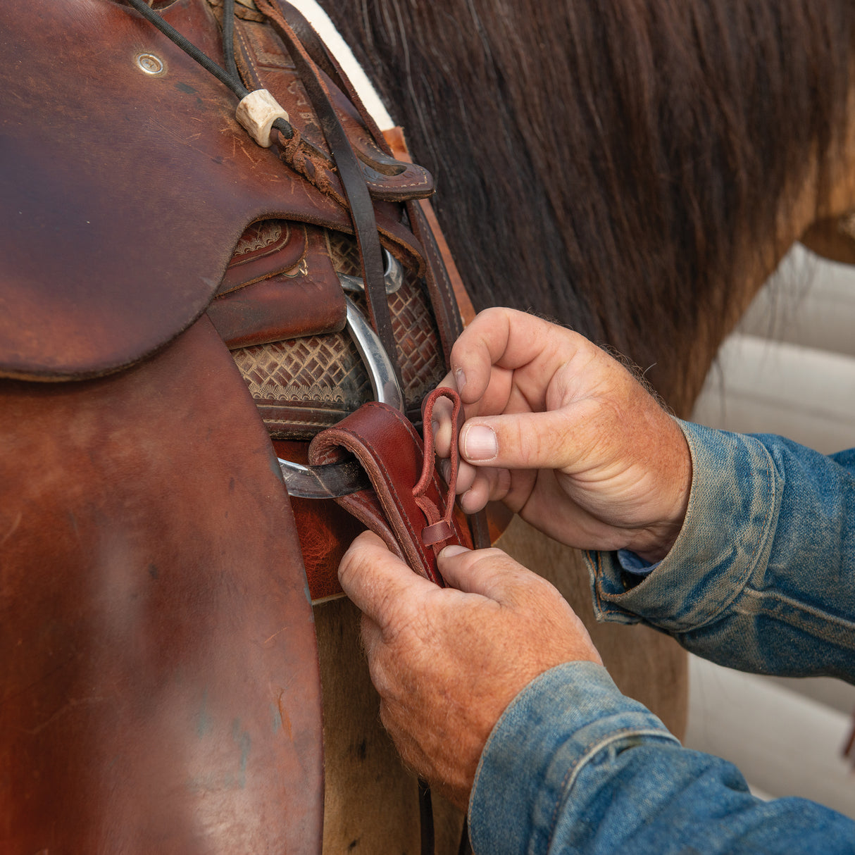 Doubled and Stitched Off Billet, Brown, 1-3/4"x39"