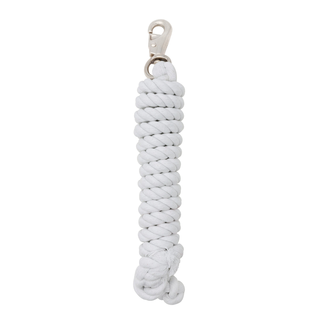 White Cotton Lead Rope with Nickel Plated Bull Snap