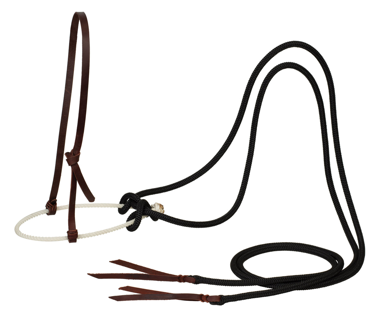 Loping Hackamore Leather Hanger with Mecate Rein