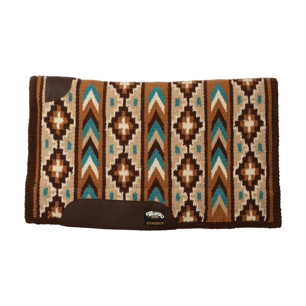 Synergy Blanket-Top Wool Felt Saddle Pad in Brown, Turquoise, Black, Purple Southwestern Patterns