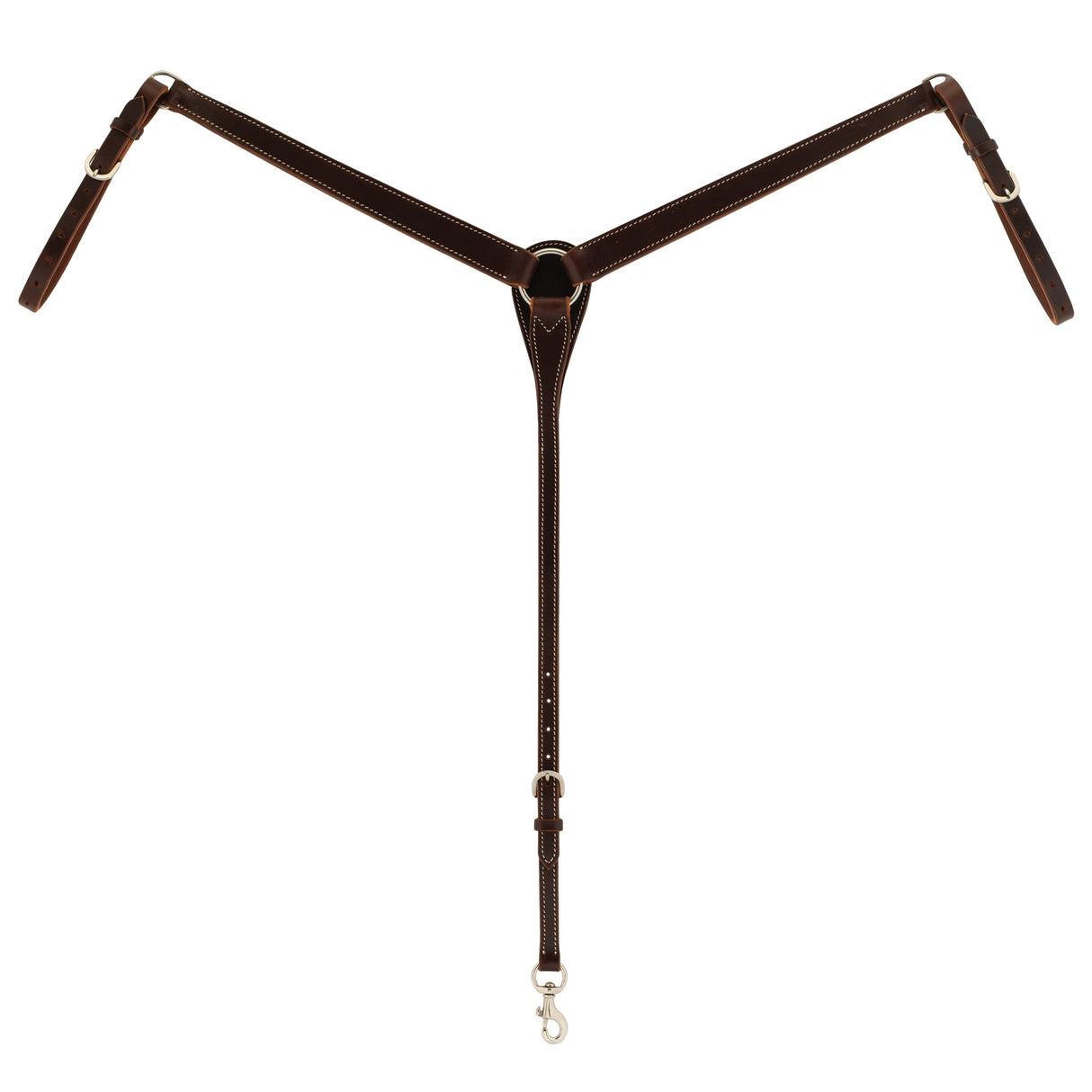 Buffalo Leather Contoured Breast Collar, Burgundy