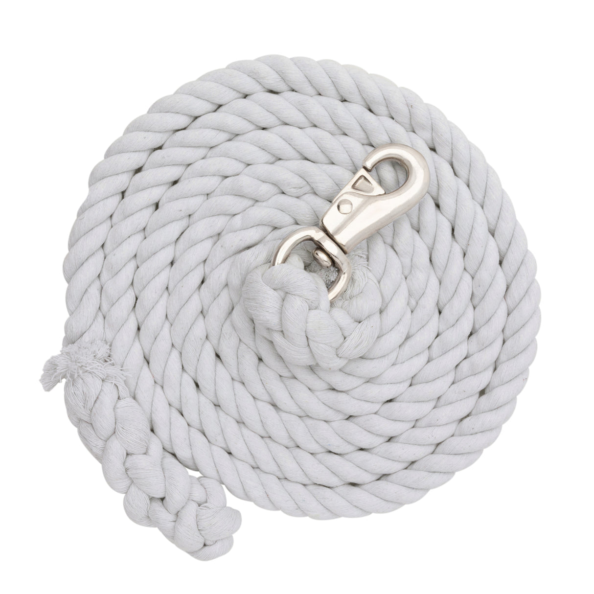 White Cotton Lead Rope with Nickel Plated Bull Snap