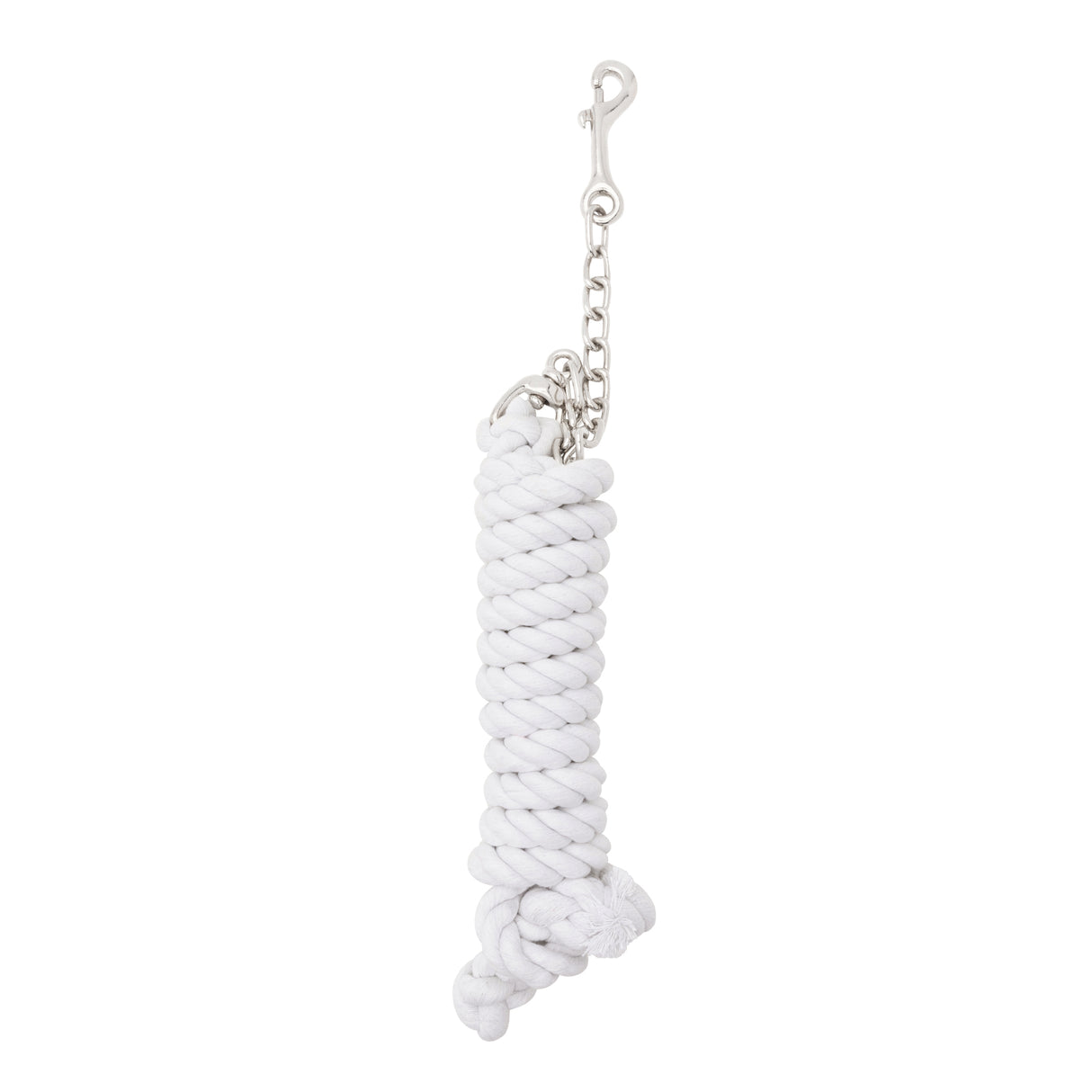 White Cotton Lead Rope with Nickel Plated Chain and 225 Snap
