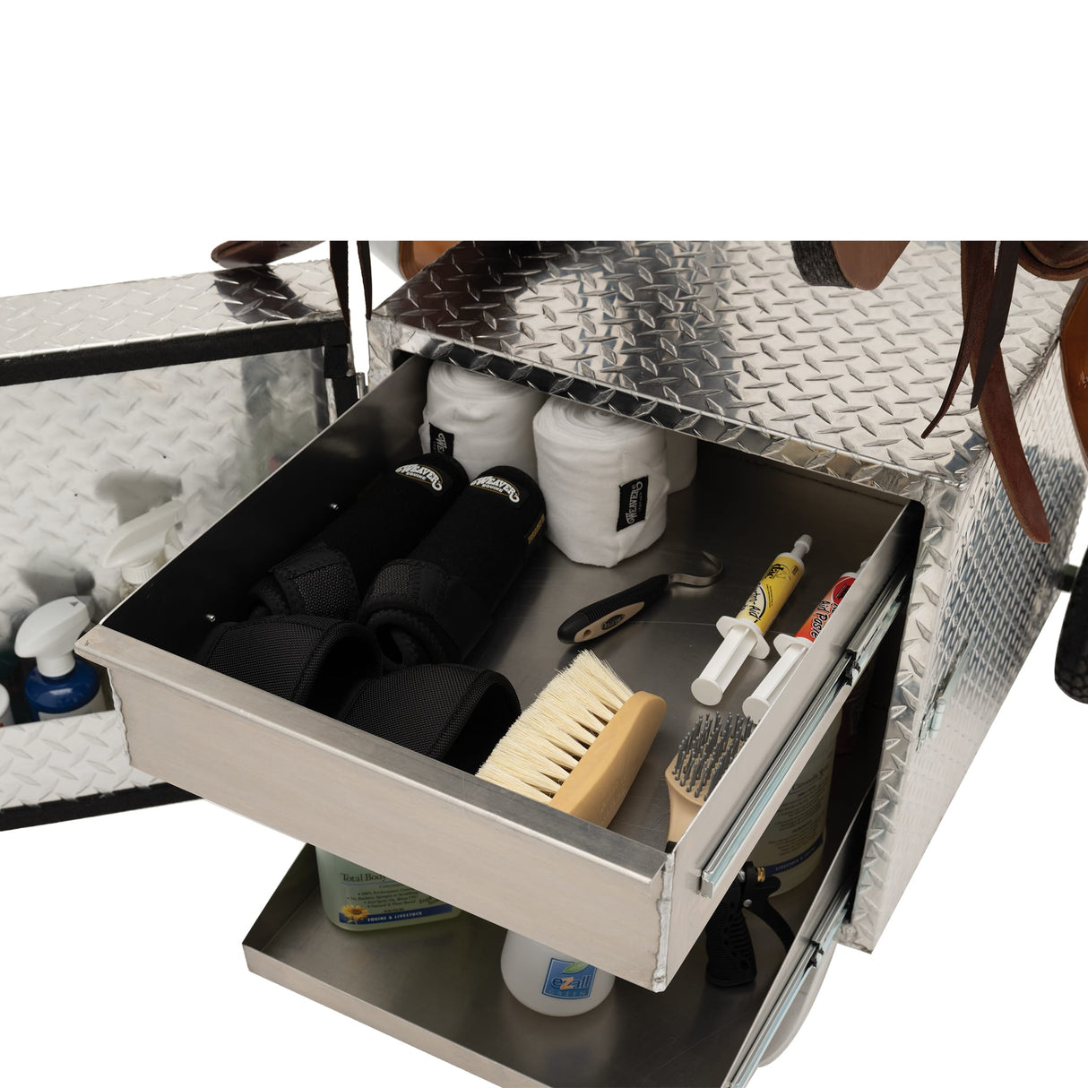 Rolling Tack Box with Saddle Rack