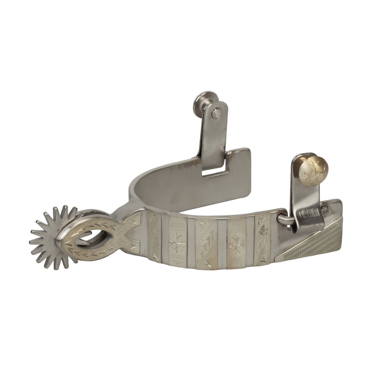 Engraved Chihuahua Spur, Brushed Stainless Steel