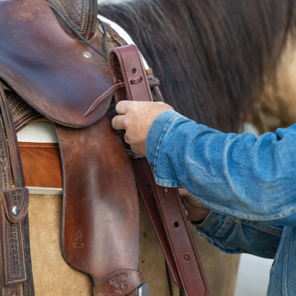 Doubled and Stitched Off Billet, Brown, 1-3/4"x39"