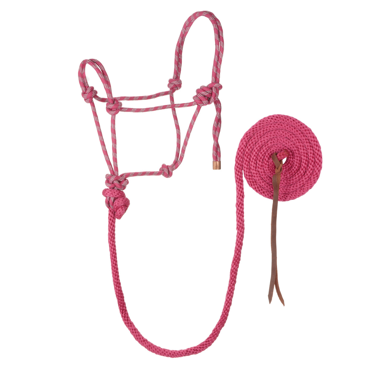 Diamond Braid Reflective Rope Halter with 10' Lead