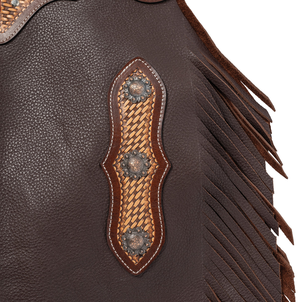 Youth Leather Cowboy Chinks, Boys or Girls, Basketweave