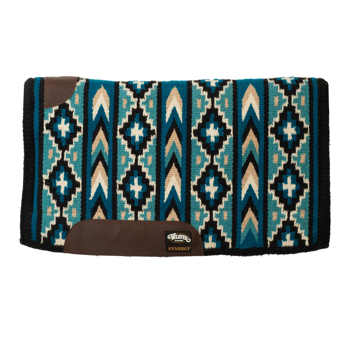 Synergy Blanket-Top Wool Felt Saddle Pad in Brown, Turquoise, Black, Purple Southwestern Patterns