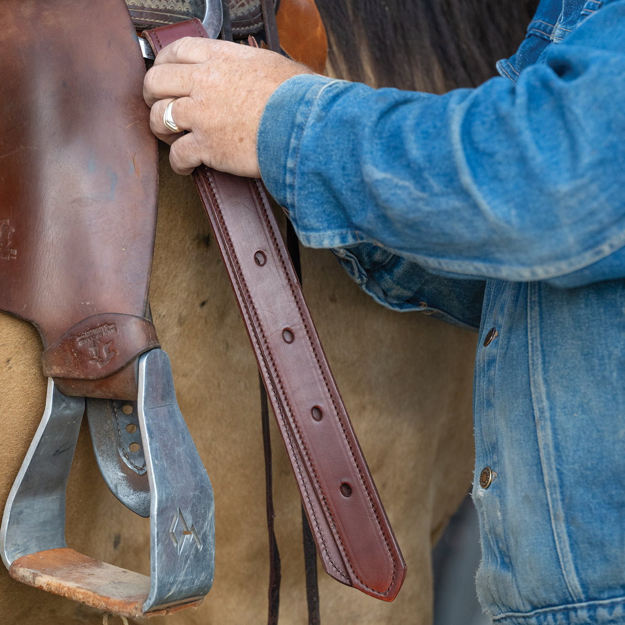 Doubled and Stitched Off Billet, Brown, 1-3/4"x39"
