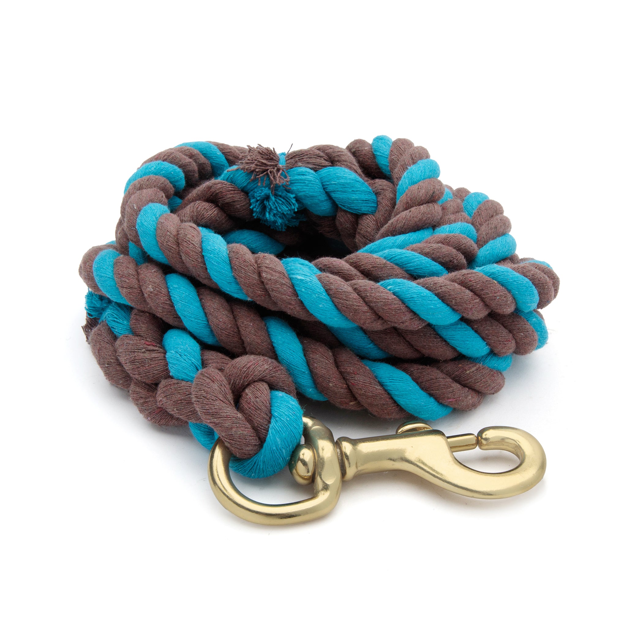 Cotton Lead Rope with Brass Plated 225 Snap, 5/8" x 10'