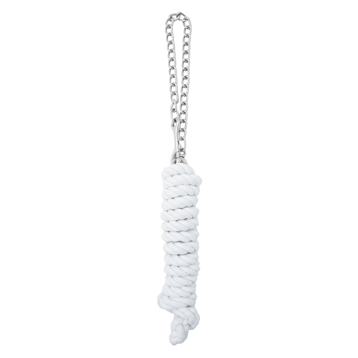 White Cotton Lead Rope with Nickel Plated Chain and 225 Snap