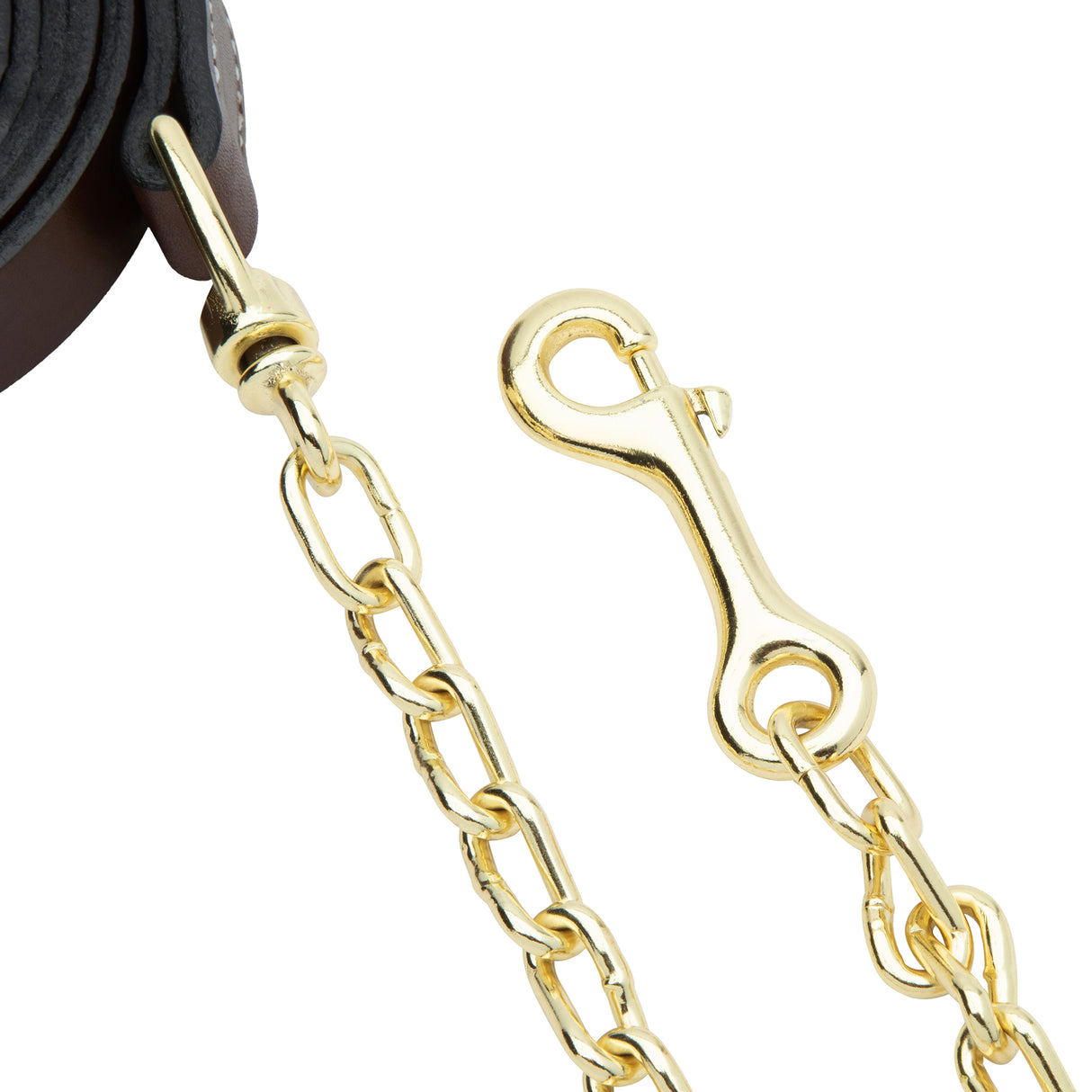 1" Single-Ply Horse Lead with 30" Brass Plated Chain