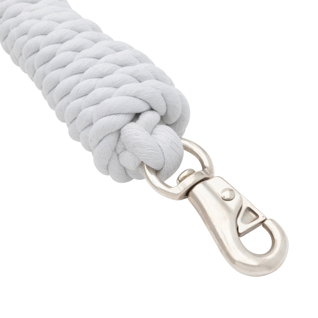 White Cotton Lead Rope with Nickel Plated Bull Snap