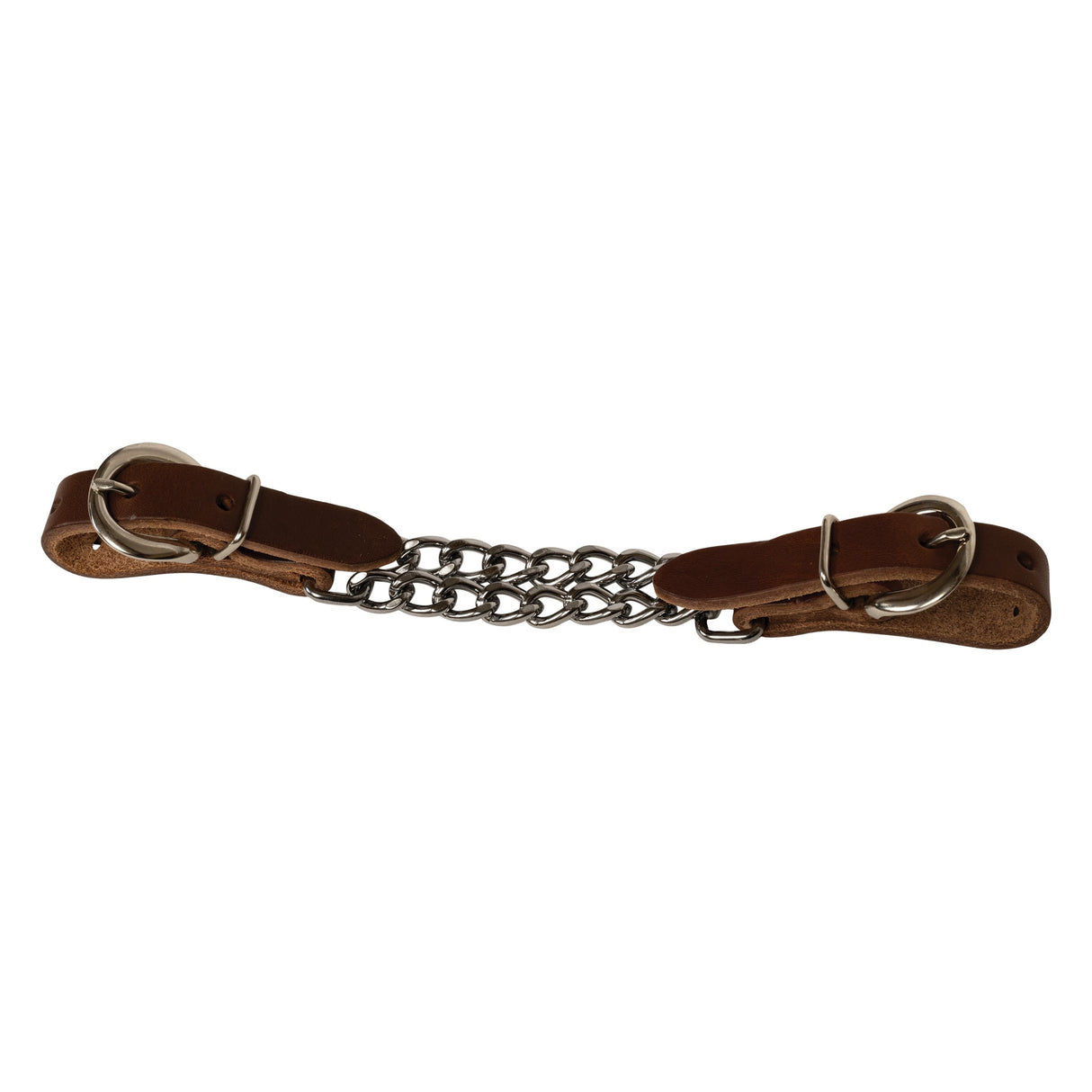 Harness Leather 4-1/4" Double Flat Link Chain Curb Strap, Sunset