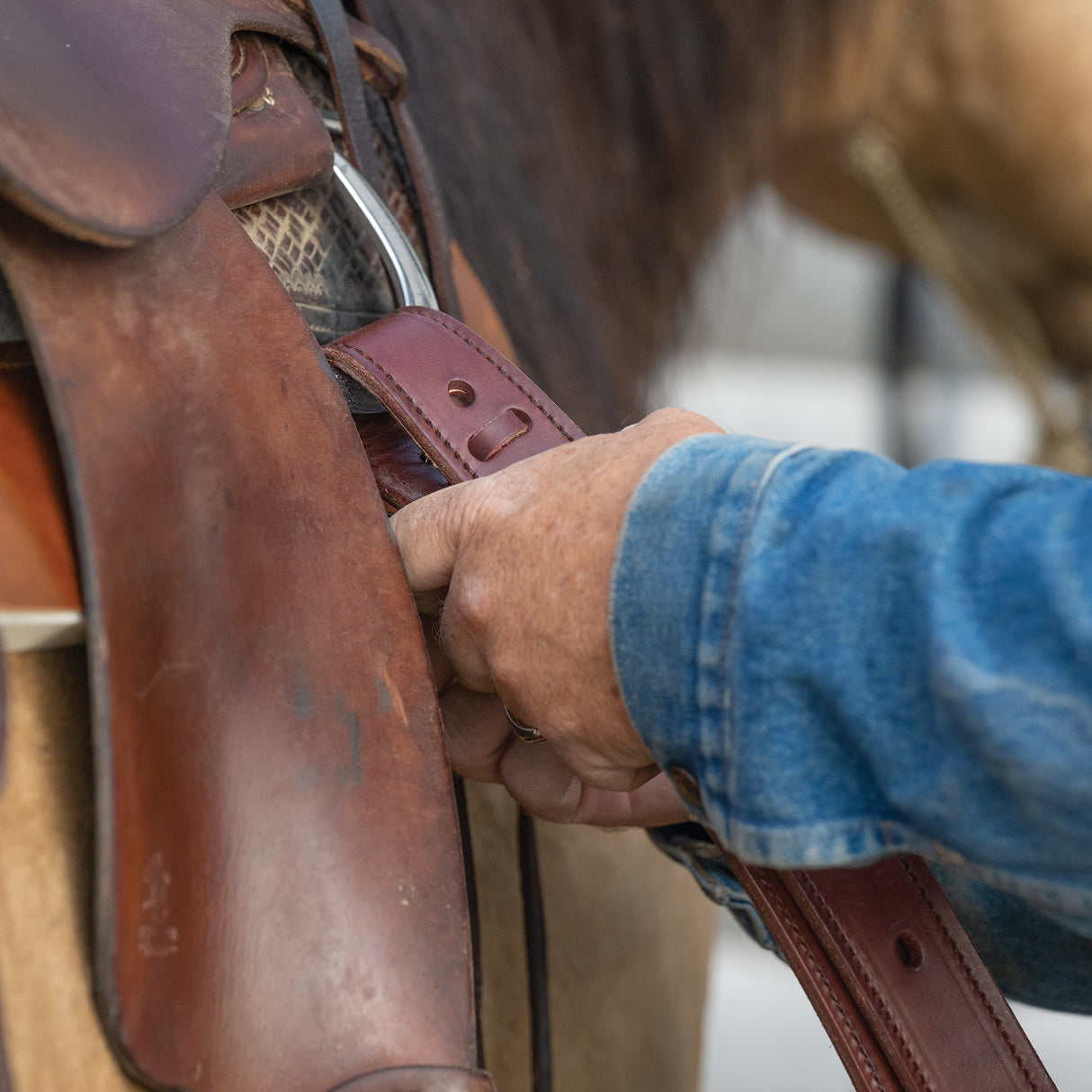Doubled and Stitched Off Billet, Brown, 1-3/4"x39"
