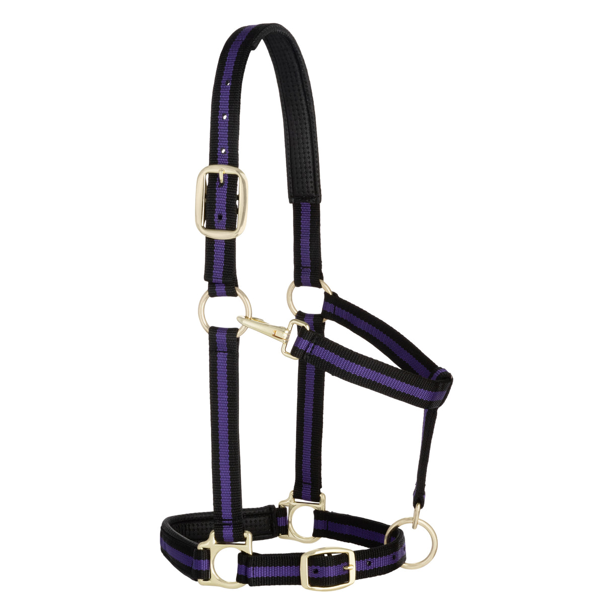 Padded Adjustable Chin and Throat Snap Halter, Striped