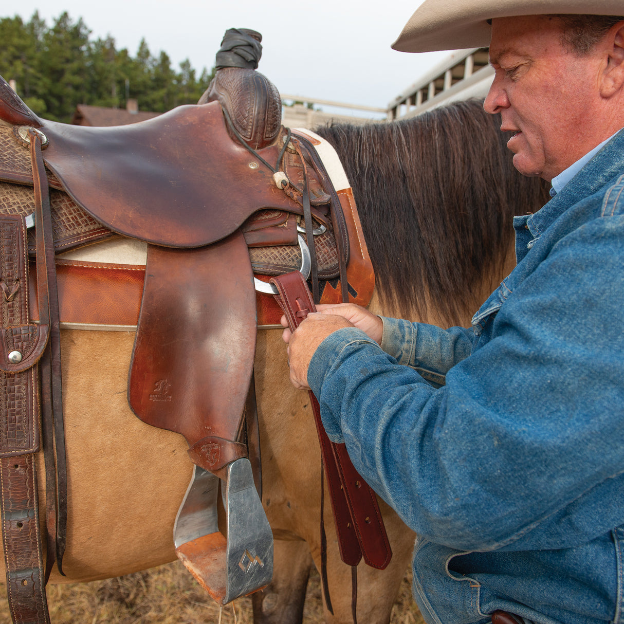 Doubled and Stitched Off Billet, Brown, 1-3/4"x39"