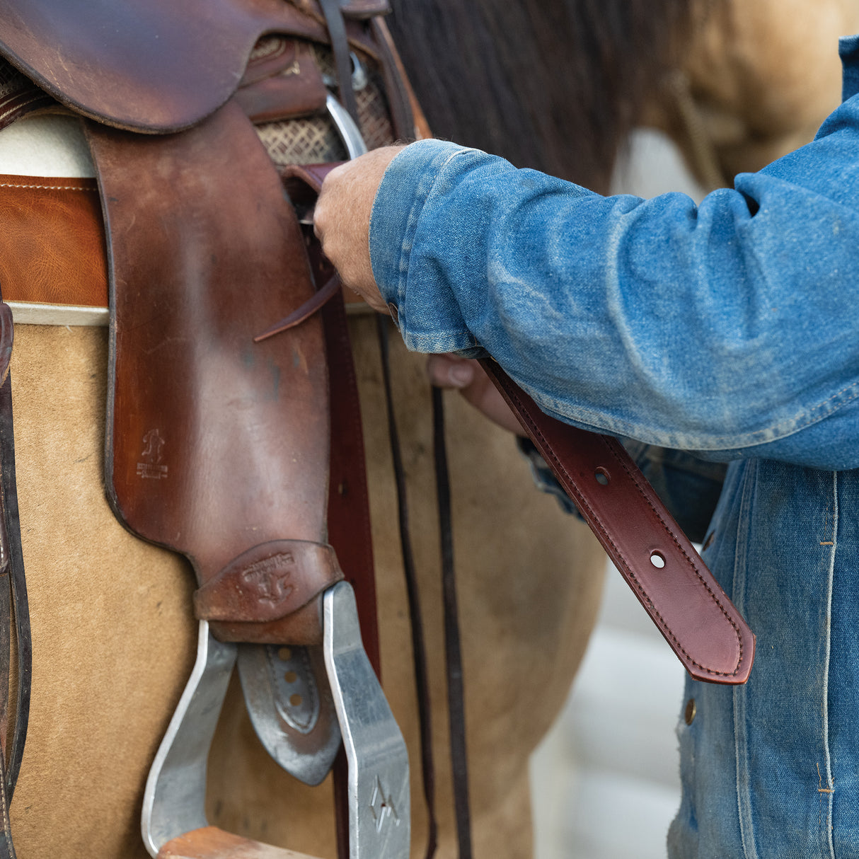Doubled and Stitched Off Billet, Brown, 1-3/4"x39"
