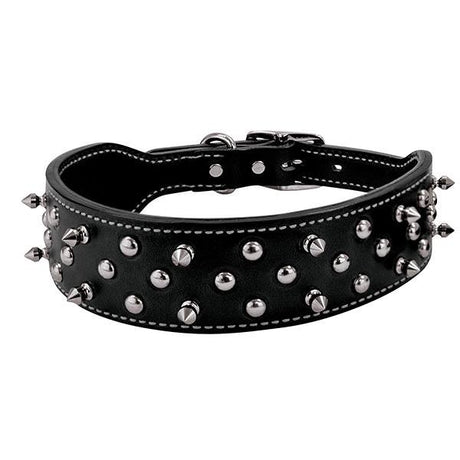 Spike Collar, Black, 2" x 21"